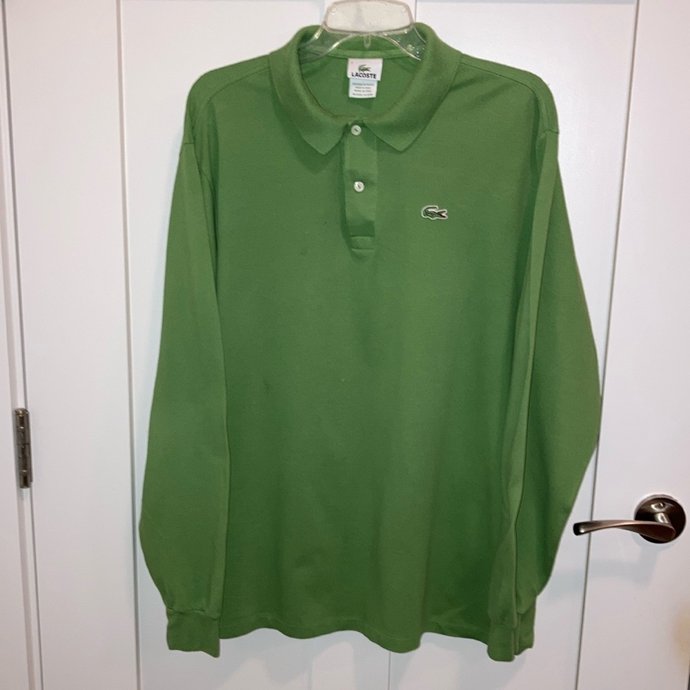Men’s Lacoste long sleeve polo shirt.